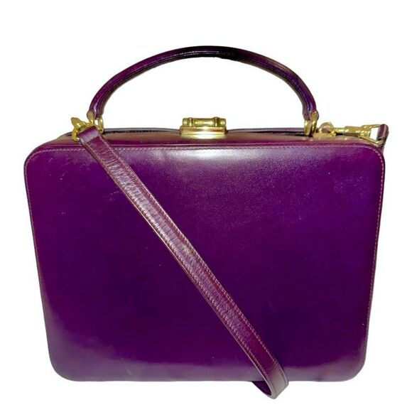 Gucci rare box purple leather bag with strap - Picture 2 of 15